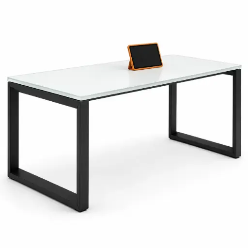Mesa recta Vital Plus 60 Actiu cristal marco cerrado fondo 80 cm