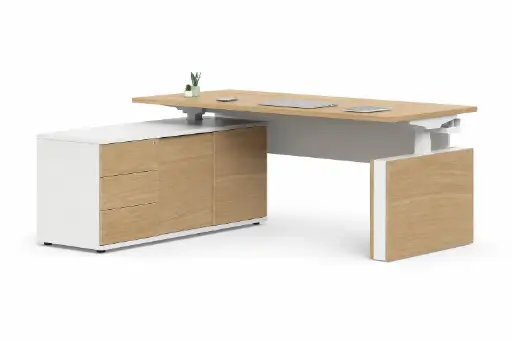 Mesa elevable de dirección con apoyo en armario Mobility Executive Actiu 200 x 100 cm