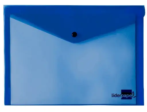 Sobre de plástico A5 con broche azul Liderpapel (Pack 12 unidades)  
