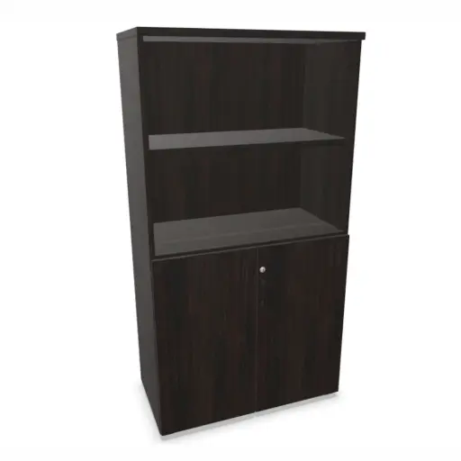 Armario modular con puertas bajas y estantería vista 80 cm monocolor a medida