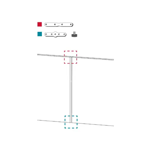 Kit de unión recta Link Actiu para 2 paneles LK61