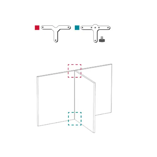 Kit de unión en T Link Actiu para 3 paneles LK31