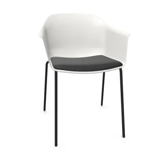 Silla Noom 60 con 4 patas de acero y asiento acolchado