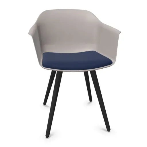 Silla Noom 60 con 4 patas de madera y asiento tapizado