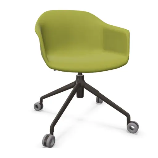Silla Noom 60 con base de 4 ruedas tapizada integral