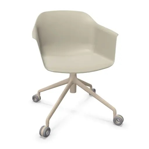 Silla Noom 60 con base de 4 ruedas y carcasa de plástico
