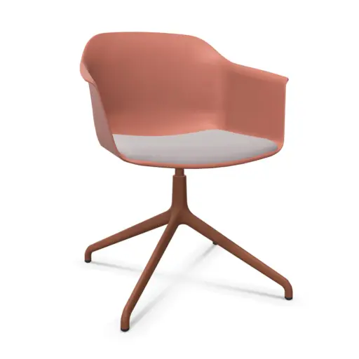 Silla Noom 60 con base giratoria fija y asiento acolchado