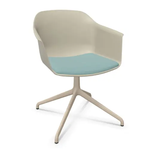 Silla Noom 60 con base giratoria fija y asiento tapizado Basic
