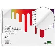 Bloc de dibujo de espiral Folio con 20 hojas de 120 g/m² para técnicas secas Liderpapel